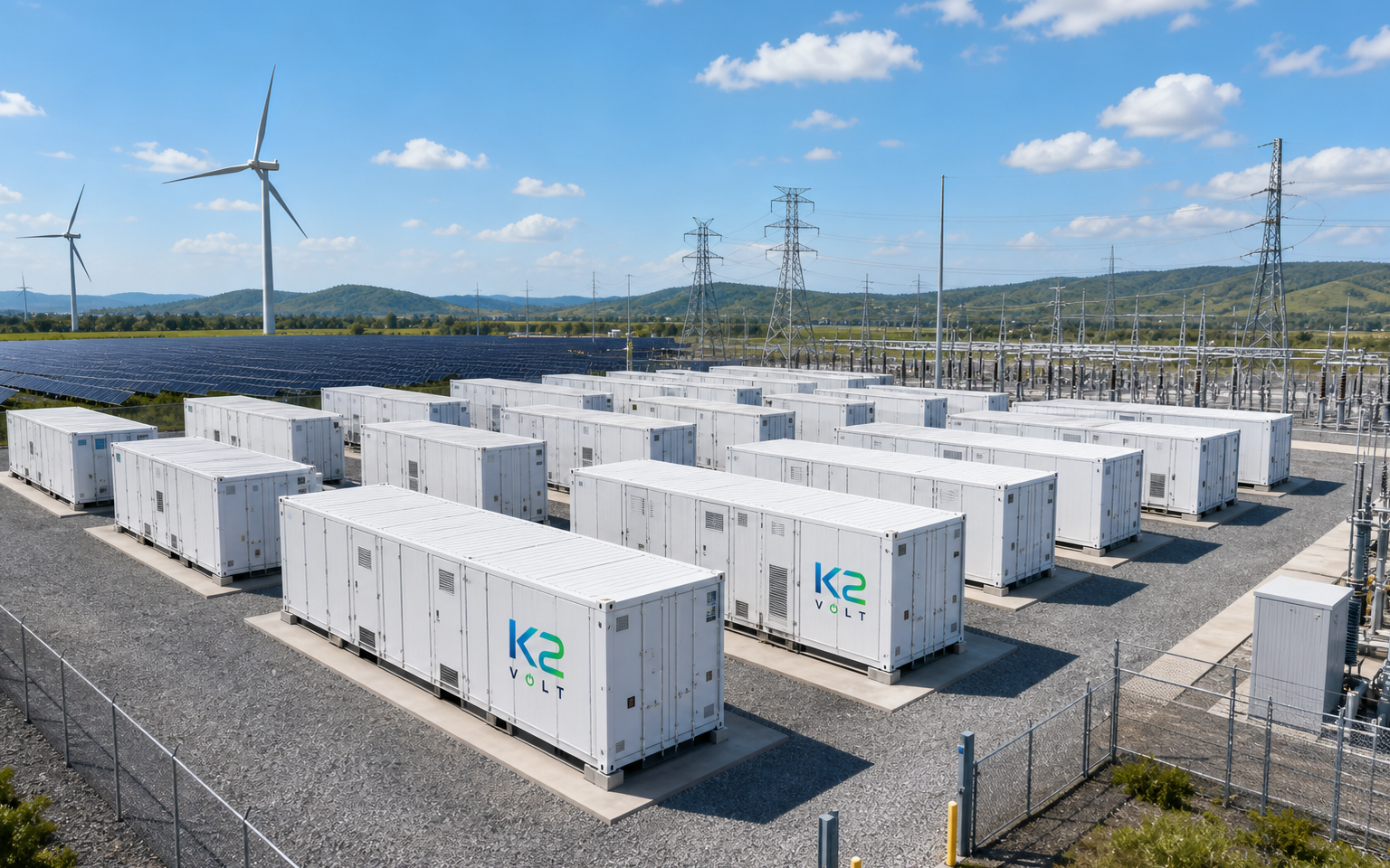 K2VOLT utility-scale energy storage connected to renewable generation